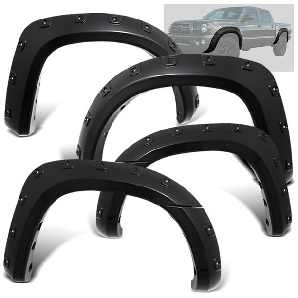 Paintable Fender Flares For 05-11 Toyota Tacoma Pocket Rivet Bolt Black Set Paintable Fender Flares For 05-11 Toyota Tacoma Pocket Rivet Bolt Black Set
